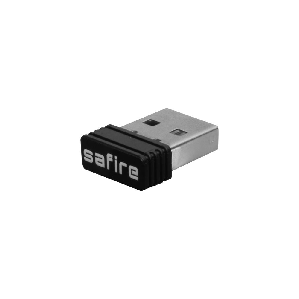 Mouse Safire wireless con sensore ottico - Frequenza: 2.4GHz RF - Pulsanti laterali per scorrimento rapido - Rotellina di scorrimento - Impostazione risoluzione DPI