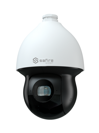 Safire Smart - Cámara IP PTZ con Inteligencia Artificial gama I1 - Resolución 4 Megapíxeles (2560x1440) - Zoom óptico 40x | IR 350m - Autotracking, persona y vehículo | Alarmas - Resistente al agua IP67 e IK10 | PoE+ (IEEE802.3at)