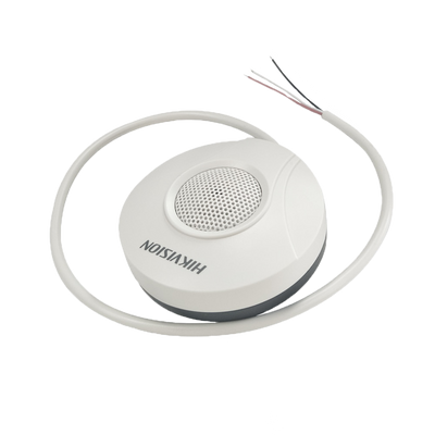 Micrófono Hikivision  - Externo / Omnidireccional - Alta calidad anti-interferencias - 70 m2 Sensibilidad -34dB - Audio RCA / Jack DC12V - Carcasa de plastico