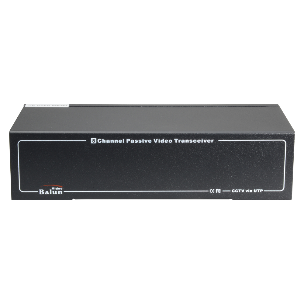 Video Balun 4N1 (HDTVI, HDCVI, AHD e CVBS) - 8 canali passivi - Include 8 BA612P-HAC - Connessione BNC e RJ45 - Distanza: 180 ~ 440 m - Montabile a rack 19"