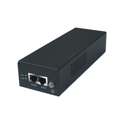 Iniettore PoE - Ingresso/Uscita RJ45 10/100/1000 Mbps - Potenza 90 W - Distanza massima 100 m - PoE/PoE+/Hi-PoE IEEE802.3af/at/bt - Stabilizzato e protetto