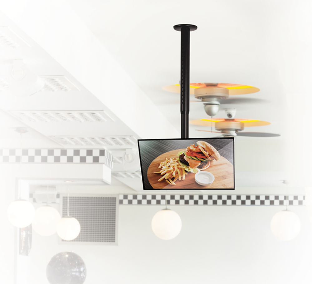 Staffa da soffitto per monitor - Fino a 49" - Peso massimo 50Kg - VESA 200x200mm