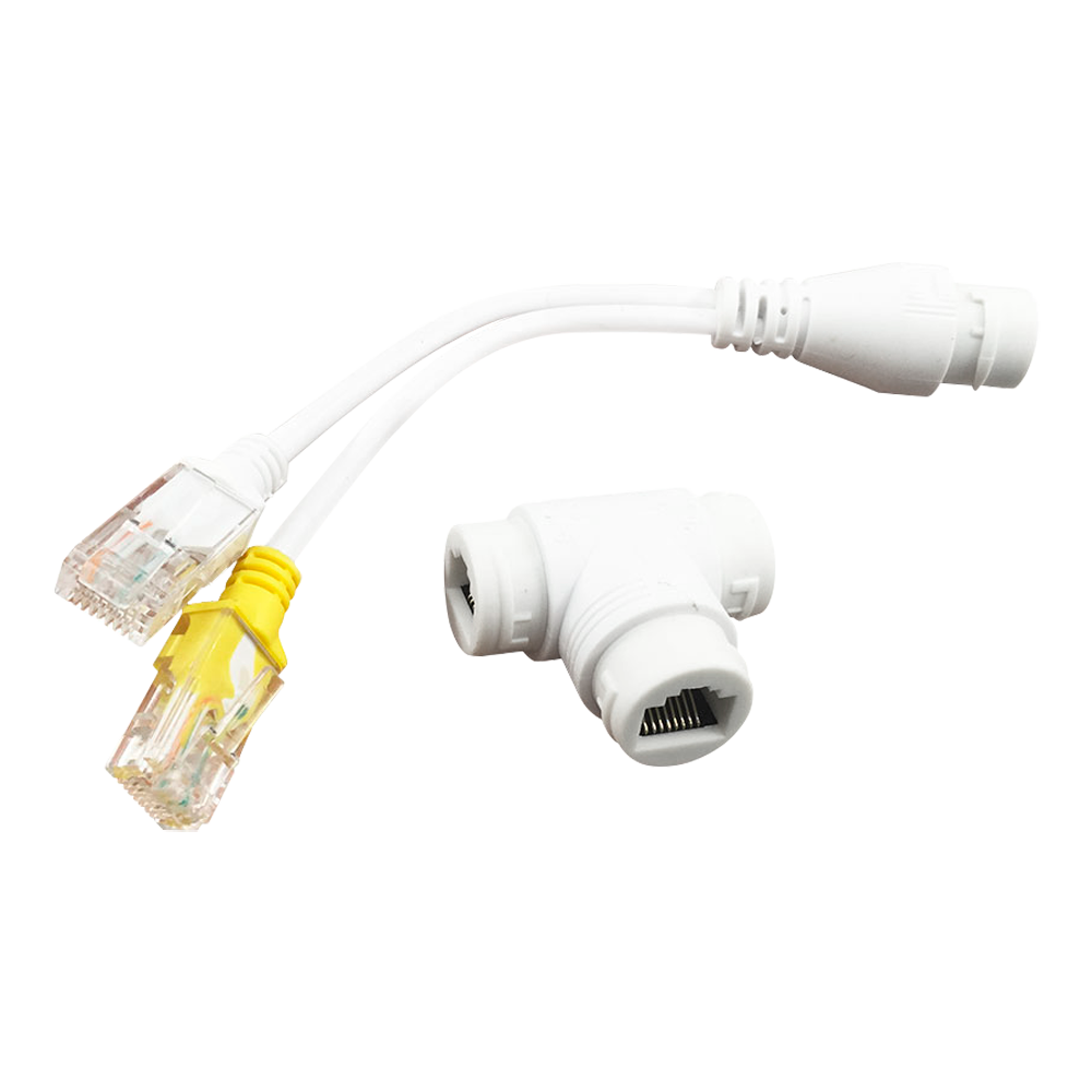 Accoppiatore e splitter Poe RJ45 - Per telecamere IP - Colore bianco