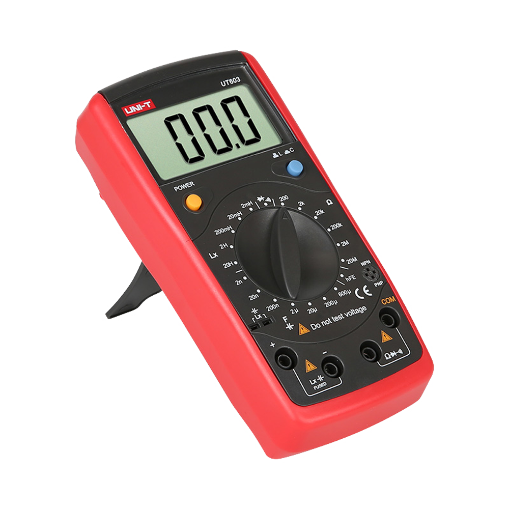 Misuratore di induttanza e capacitanza - Display LCD fino a 2000 conteggi - Resistori, condensatori e induttori - Buzzer di continuità - Ampia gamma di misure
