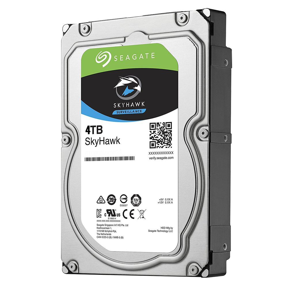 Disco duro Seagate Skyhawk - Capacità 4 TB - Interfaccia SATA 6 GB/s - Modello ST4000VX000 - Speciale per Videoregistratori - Da solo o installato su DVR