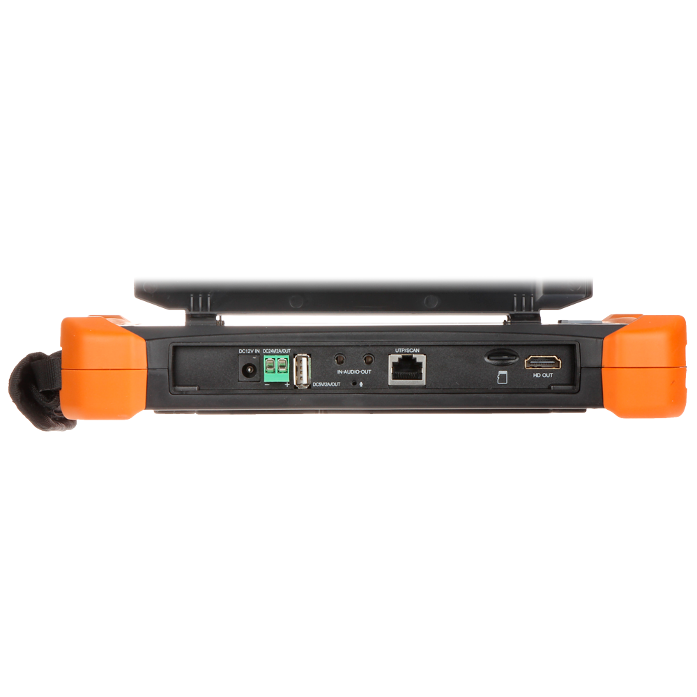 Tester TVCC Multitasking - Supporta telecamere HDTVI, HDCVI, AHD, CVBS e IP - Risoluzione del tester fino a 4K - Schermo LCD colore 8" - Batteria integrata di 7000mA - Localizzatore di cavi