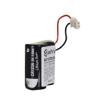 Safire - Pack di pile CR123A / CR17345 / 5018LC - Connettore Molex 5284 - Voltaggio 6 V / Litio - Capacità nominale 1600 mAh - Compatibile con rilevatori Visonic Next Cam PG2 e K9 PG2