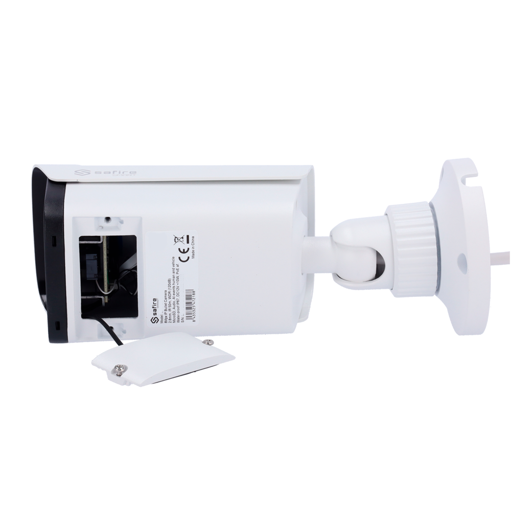 Safire Smart - I1 range IP Bullet Camera with Active Detection - 8 Megapíxel Resolution (3840x2160) - 2.8-12 mm Lens | MIC & Speaker | Dual light 50m - AI: Human and vehicle classification - IP67 waterproof | PoE (IEEE802.3af)