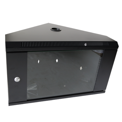 Armadio rack per angolo - Fino a 6U rack da 19" - Fino a 60 Kg di carico - Con ventole e passacavi - Ventola inclusa - Ciabatta da 6 prese incluida