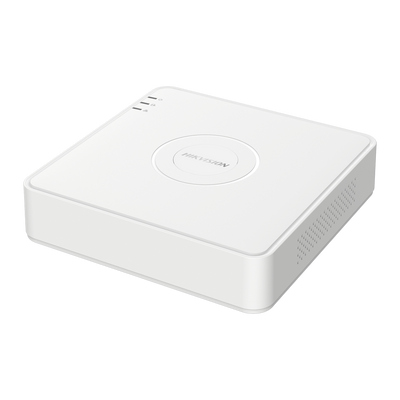 Hikvision DVR 5n1 - 4 CH HDTVI / HDCVI / AHD / CVBS - Tiene 6 canales IP - Resolución máxima de entrada 4MPx Lite - Soporta 1 disco duro de 6 TB - Audio