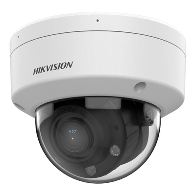 Hikvision - Cámara Domo IP gama VALUE - Resolución 6 Megapixel (3200x1800) - Lente varifocal motorizada 2.8~12 mm - Luz hibrida alcance 30 m | PoE | Micrófono - Detección de movimiento 2.0 | IP67 | IK08