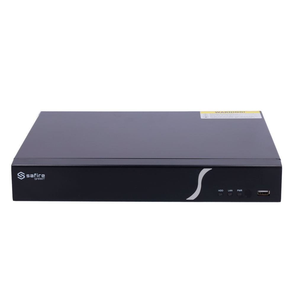 Safire Smart - Grabador de vídeo NVR para cámaras IP gama B1 - Vídeo de 16 CH / Compresión H.265+ - Resolución hasta 8Mpx / Ancho de banda 112Mbps - Salida HDMI 4K y VGA / 1HDD - Soporta eventos VCA de cámaras IP / Función POS