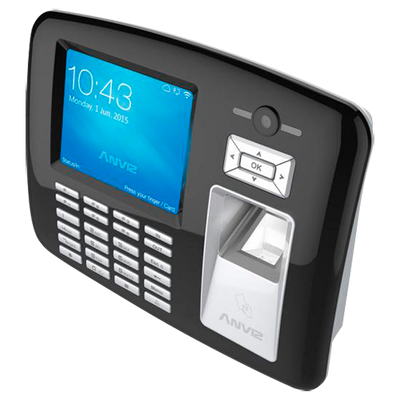 Controllo Presenze e Accessi - Impronte digitali, RFID, tastiera e fotocamera 1,3Mpx - 1.000 registrazioni / 200.000 registri - WiFi, TCP/IP, USB, RS232, Relé - 8 Modi di Controllo presenze - Software di CrossChex e CloudClocking