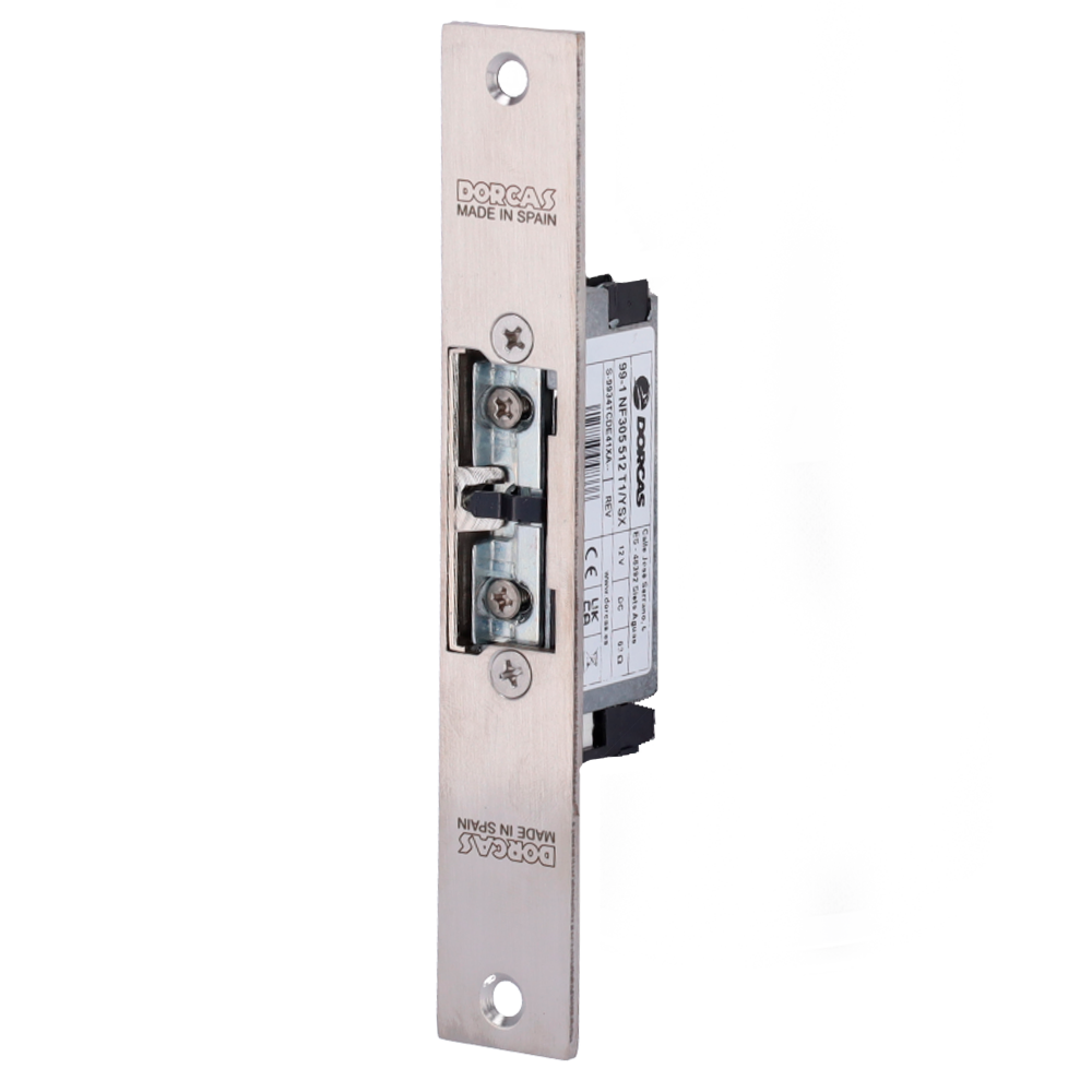 Dorcas Electric Door Opener - For Single Door | Adjustable Radial Latch - Fail Safe (NC) Opening Mode - 330kg Retention Force | Front without cut - DC 12V power supply - Flush mounting
