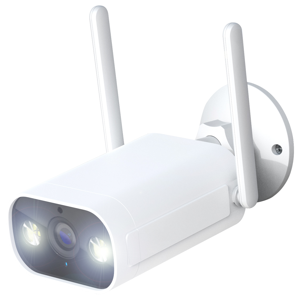 Tuya Smart Telecamera 2K - Wifi 2.4 GHz - Adatta per esterni  | IR fino a  10 m - Luce bianca / Rilevamento di persone - Registrazione su scheda MicroSD o Cloud - Compatibile con TUYA Smart / Google / Alexa