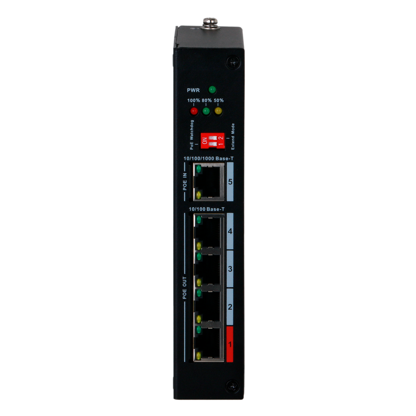 Dahua - Estensore PoE  - Permette di ampliare la distanza di alimentazione POE - Velocità 4x 10/100Mbps + 1x 10/100/1000Mbps - 4 Porte PoE Out FE + 1 Porta PoE In GE - 3x Porte PoE+ 802.3af/at + 1 Porta Hi-PoE