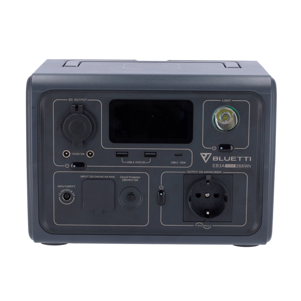 Portable Battery - 268.8Wh Large Capacity - 600W Max Output Power | LiFePO4 - Multiple Outputs - Multiple Charging Modes - LCD Screen