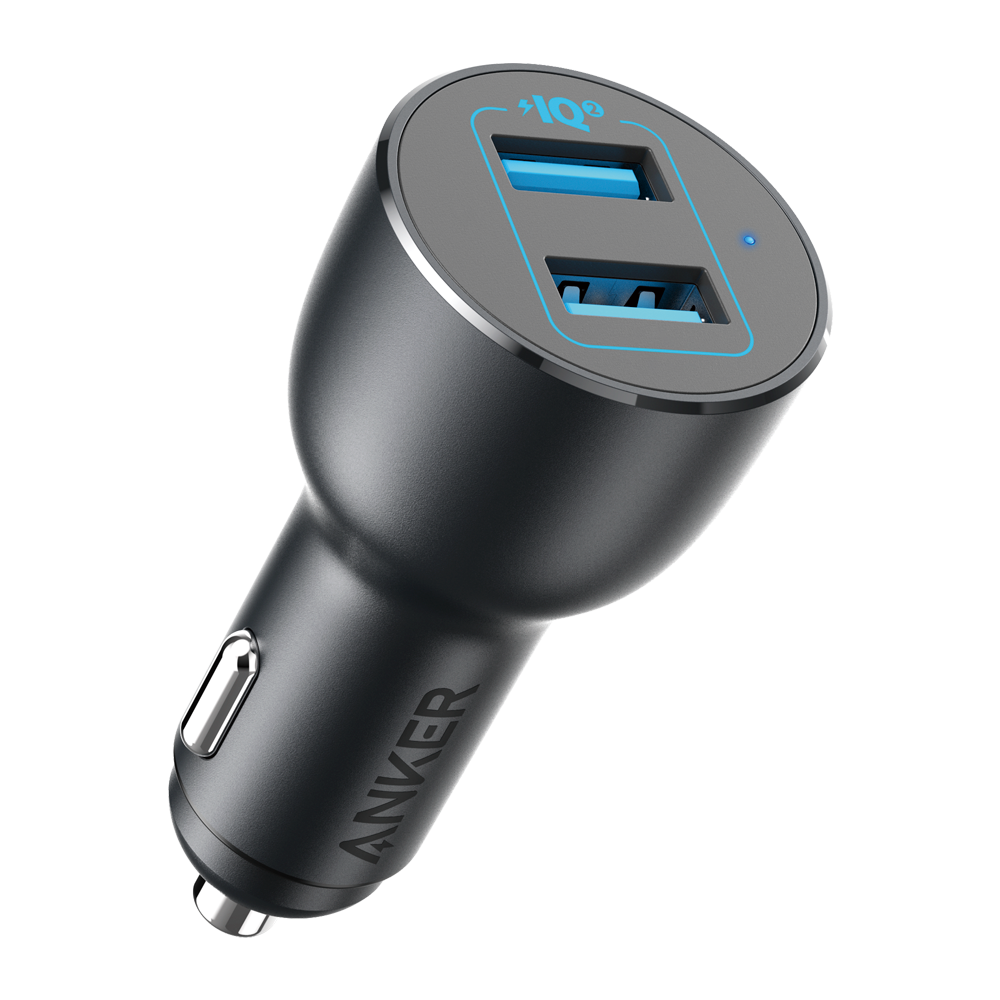 Anker - Accendisigari per auto - Potenza 36W - Ricarica veloce 18W - Uscite 2 USB-A - Carica 2 dispositivi contemporaneamente | Colore nero