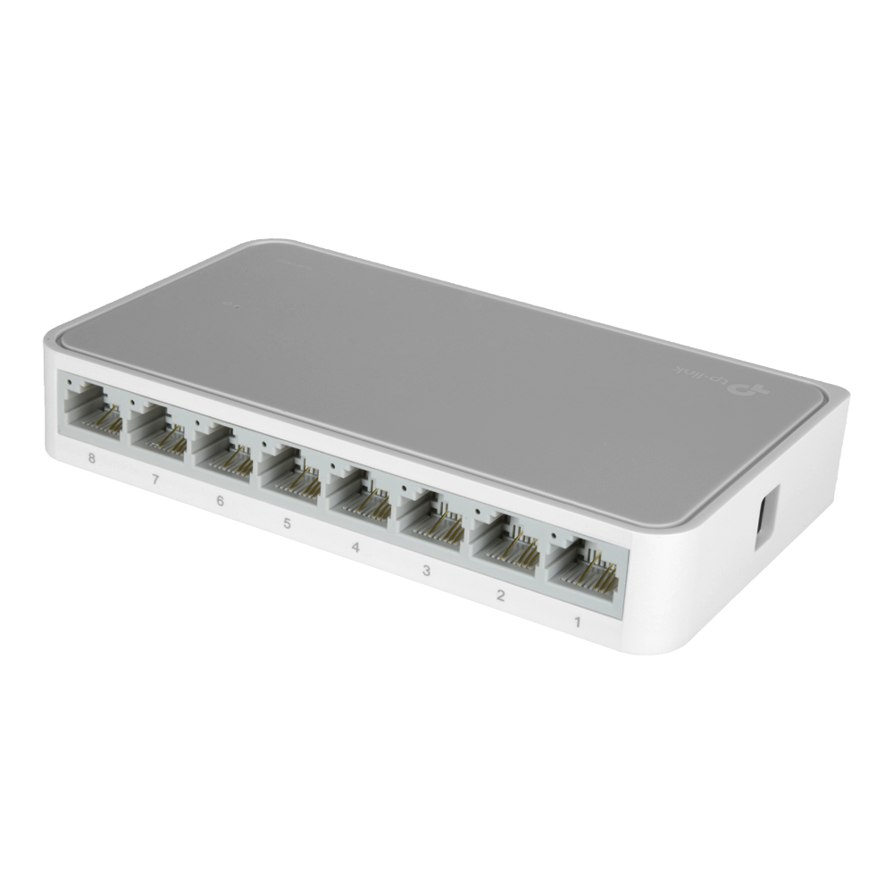 TP-LINK - Switch da tavolo - 8 porte RJ45 - Velocità 10/100 Mbps - Plug and Play - Tecnologia a risparmio energetico