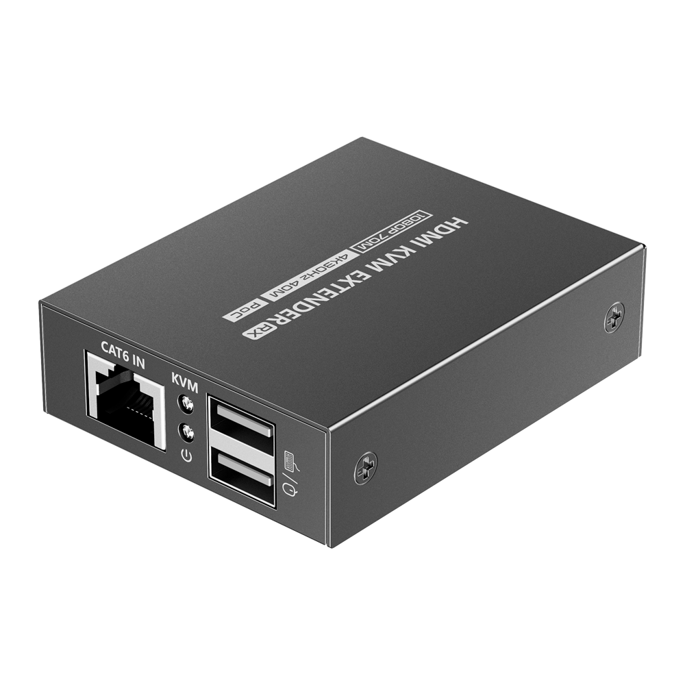 Extensor HDMI con KVM - Emisor y receptor - Alcance 70 m - Sobre cable UTP Cat 7 - Hasta 4K@30Hz - Alimentación DC 5 V