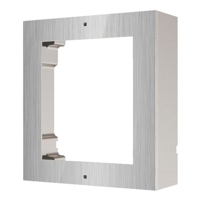 Supporto modulare da parete - Per 1 modulo - Specifico per i videocitofoni Hikvision - Compatibile con i moduli Hikvision - Alloggiamento in alluminio di qualità arronautica - Pannello fabbricato in acero inossidabile