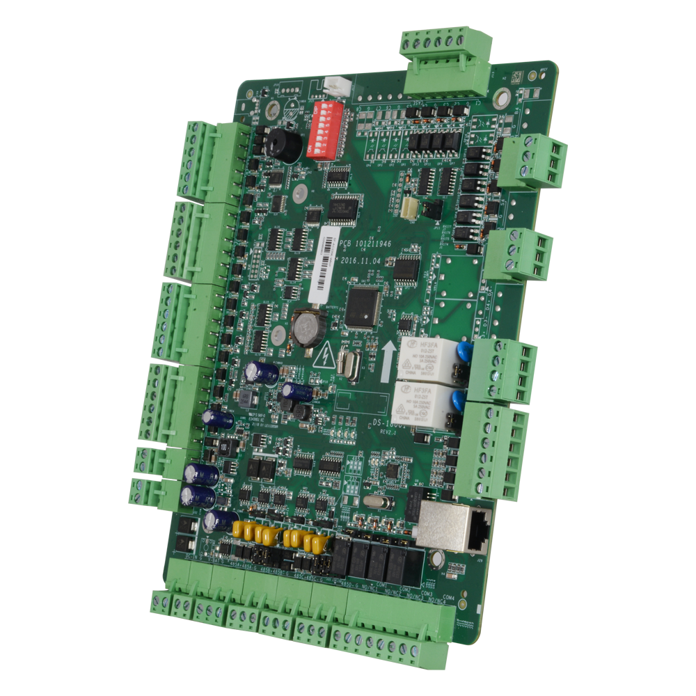 Controlador de Acceso Biométrico - Acceso por Huella Digital, Rostro, Tarjeta o Contraseña - Comunicación TCP/IP | eInicio | ISAPI | OSDP - 4 entradas Wiegand 26 y 4 RS485 - Salida de relé para dos puertas - Software Safire Control Center