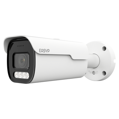 EASY-P - Cámara Bullet IP AI - Resolución 4 Megapíxel (2688x1512) - Lente Motorizada 2.7~13.5 mm | IR 40m - AI: Clasificación de humano - Impermeabilidad IP67 | PoE (IEEE802.3af) | P2P