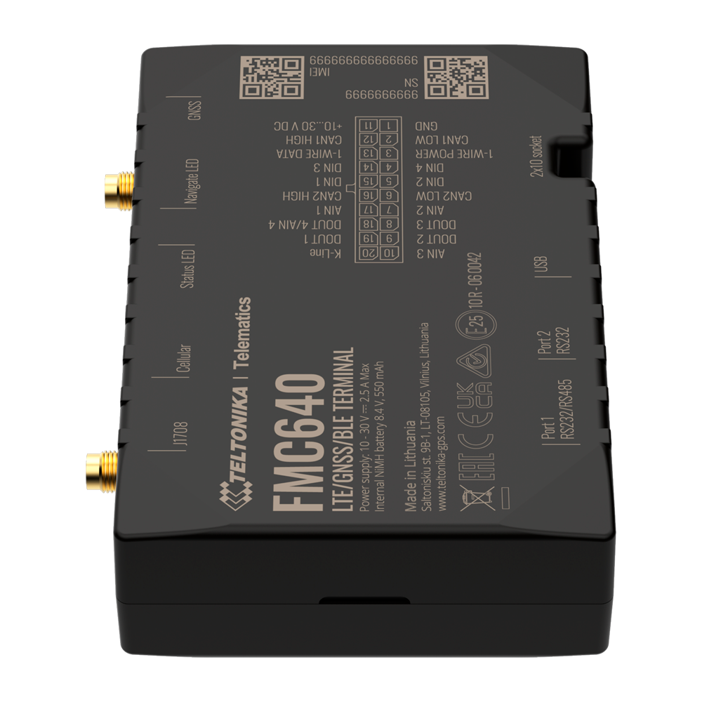 Tracker professionale per veicoli - Collegamento del cablaggio interno - Installazione occulta sotto il cruscotto - 4G, 3G, 2G e BLE per TK-EYE - Dual-SIM | Lettura del tachigrafo per mezzi pesanti - Ingressi e uscite D/A | Lettura del CAN bus