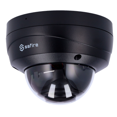 Cámara IP de 4 Megapíxeles - CMOS de barrido progresivo de 1/3" - Lente de 2,8 mm | LED IR Alcance 30 m - PoE IEEE802.3af | Ranura para tarjeta MicroSD - Protección impermeable IP67 | Antivandálico IK10 - Color negro | Micrófono integrado