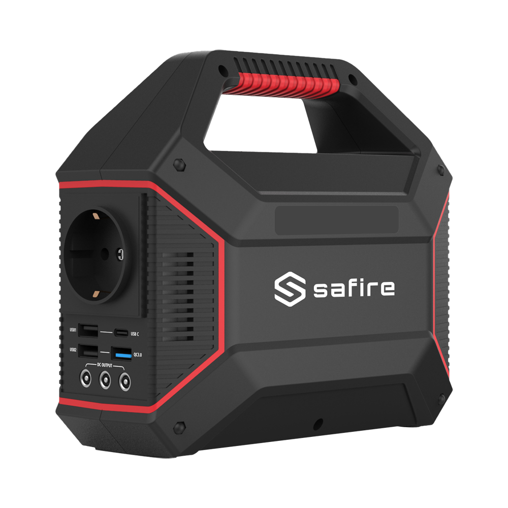 Batteria ricaricabile al litio - Gran capacità 155Wh - 1 uscita AC 220V - 3 uscite 9~12V DC - 4 uscite USB (1 uscita USB C) - Schermo LED