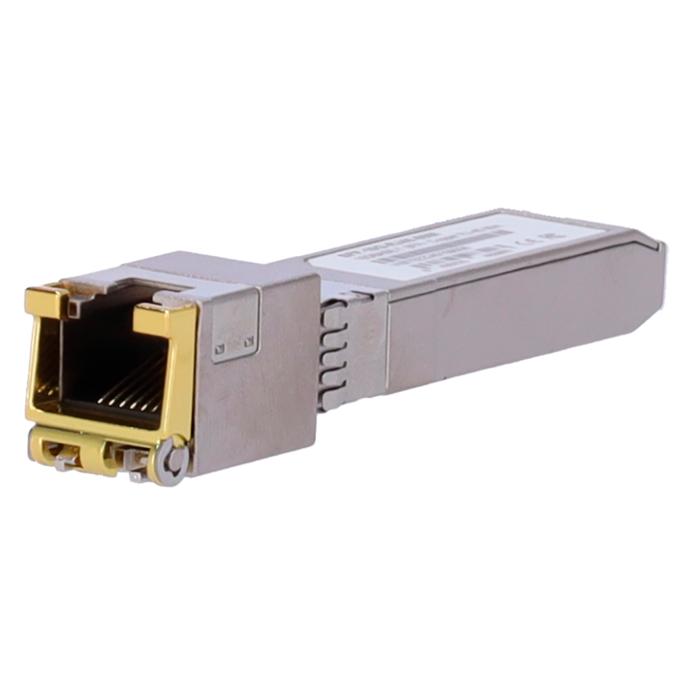 Modulo Transceiver SFP+ - Porta in rame con connettore RJ45 - Velocità supportate 2.5G/5G/10G - Distanza fino a 80m a 10Gbps - Standard di efficienza IEEE 802.3az - Alloggiamento in metallo