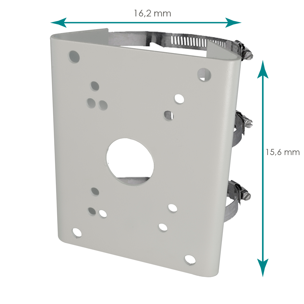 Bracket for poles/lampposts - Compatible with SD61XX - Diameter range 103~127 mm - Suitable for outdoor - White color - Hollow pin