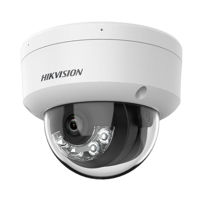 Hikvision - Cámara Domo IP gama Value - Resolución 8 Megapíxel (3840x2160) - Lente 2.8 mm | Micrófono integrado - Luz híbrida alcance 30 m | PoE (IEEE802.3af) - Detección de movimiento 2.0 | IP67, IK08