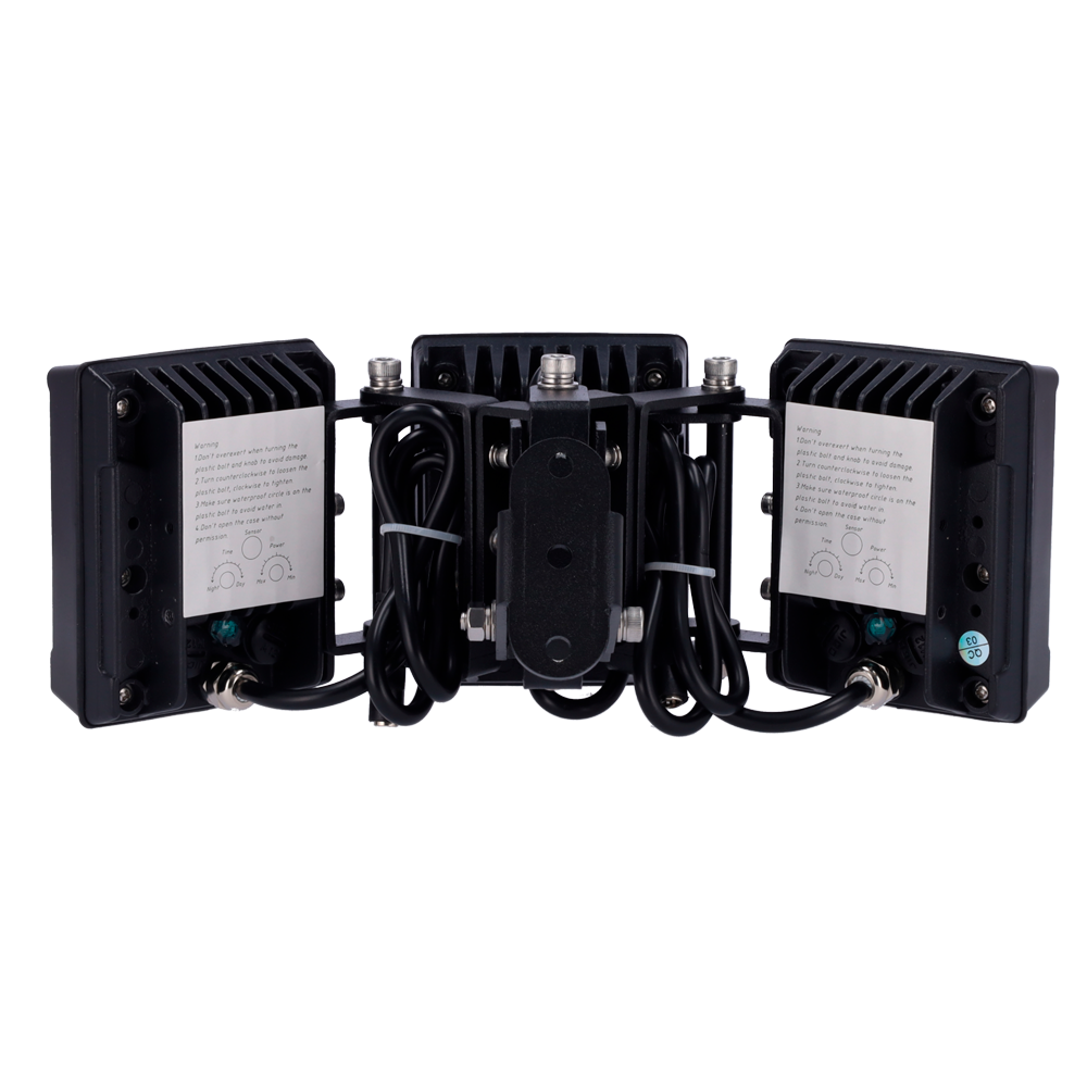 Infrared focus 100~160m - Illumination by LEDs of 850 nM - 18 IR LED lamps - Haz opening 15°~45º - Adjustable intensity and shade - Waterproof IP66, IK10