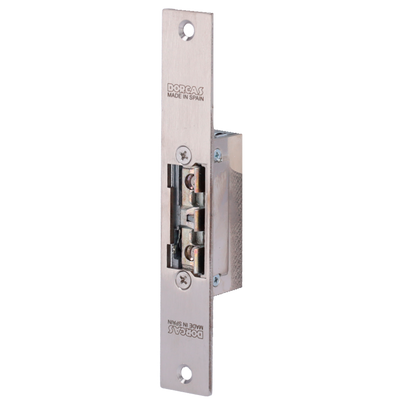 Apriporta elettrico Dorcas - Per porta singola | Scrocco radiale regolabile - Modo apertura Fail Secure (NO) - Forza di ritenzione 330 kg | Anteriore senza taglio - Alimentazione AC/DC 10-24V | Memoria - Montaggio ad incasso | Passaggio libero