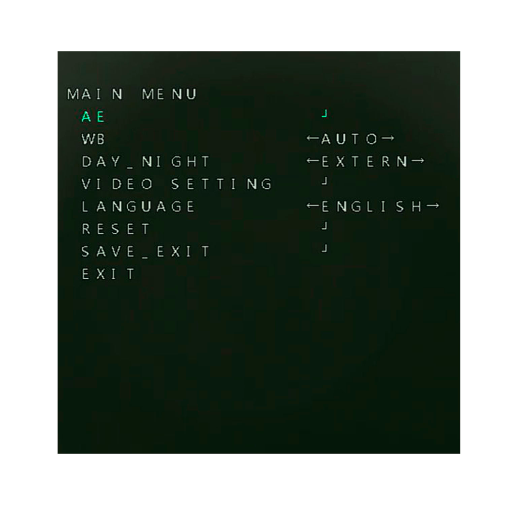 Telecamera Occulta Gamma PRO - Uscita 4 in 1 - 1/2.7" Aptina© 2.1 Mpx - Ottica 3.7 mm Pinhole - Illuminazione minima 0.01 Lux - Menu OSD