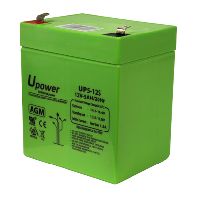 Upower - Batteria ricaricabile - Tecnologia piombo-acido AGM - Voltaggio 12 V - Capacità 5.0 Ah - 107 x 90 x 70 mm / 1650 g - Per backup o uso diretto
