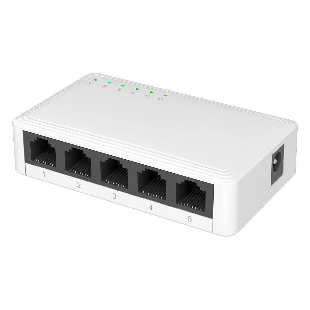 Switch da tavolo - 5 porte Gigabit - Velocità 10/100/1000 Mbps - Plug & Play - Tecnologia di risparmio energetico