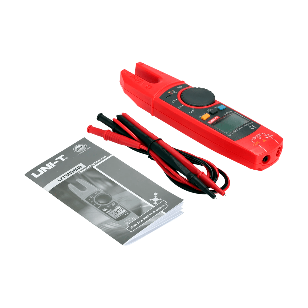 Fork clamp meter - LCD display up to 6000 counts - AC intensity measurement up to 200A - DC and AC voltage measurement up to 1000V - High AC precision with True RMS function - Resistance and frequency measurement | F