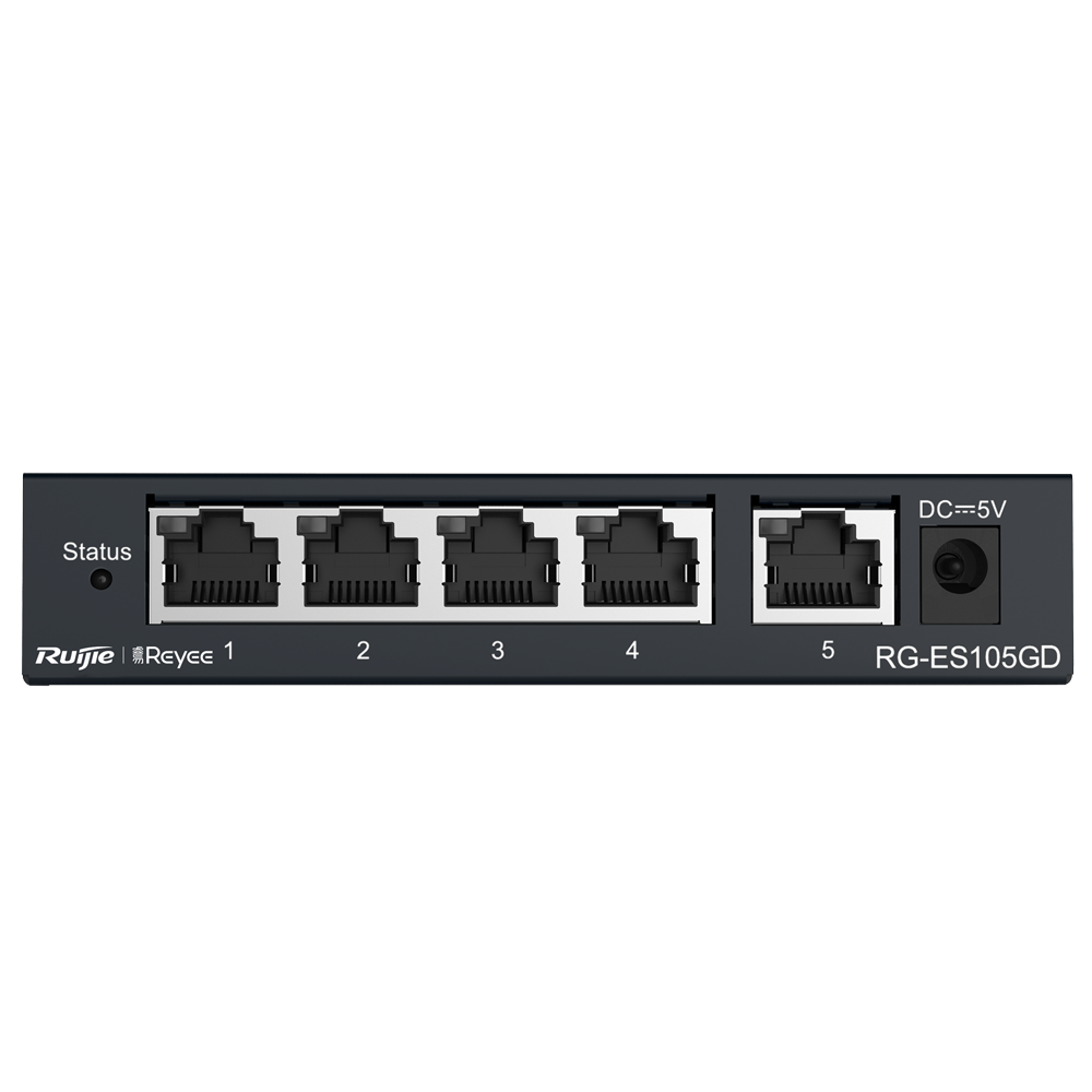 Reyee Switch da Tavolo - Alloggiamento in Metallo - 5 porte RJ45 - Velocità 10/100/1000 Mbps - Plug and Play - Tecnologia a risparmio energetico