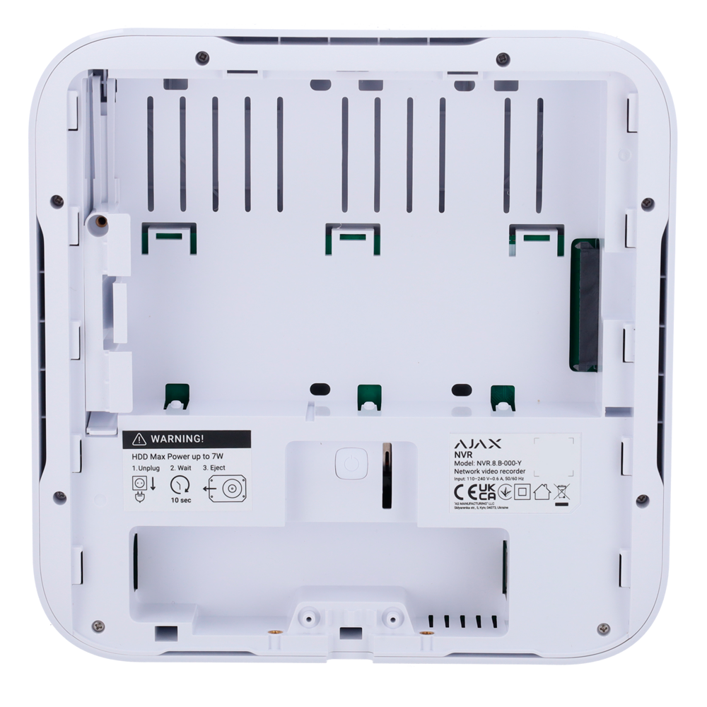 Videoregistratore NVR - 8 canali - Compressione H.265 / H.264 - Risoluzione fino a 4K (25/30 FPS) - Larghezza di banda 100Mbps - Spazio per 1HDD fino a 16 TB