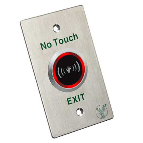 Pulsante di apertura contactless - Sensore infrarosso con LED indicatore - Testato 1.000.000 usi - NO/NC/COM | Montaggio a incasso o in superficie - Rango di rilevamento 4-12 cm - Finitura in acciaio inossidabile