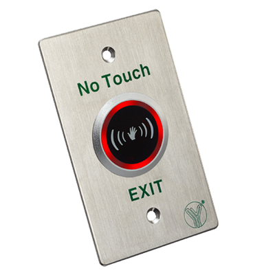 Pulsante di apertura contactless - Sensore infrarosso con LED indicatore - Testato 1.000.000 usi - NO/NC/COM | Montaggio a incasso o in superficie - Rango di rilevamento 4-12 cm - Finitura in acciaio inossidabile