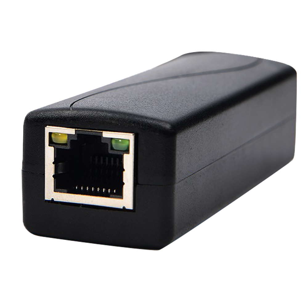 PoE Splitter
 - Para cámaras IP no PoE
 - Entrada RJ45 (PoE) / Salida RJ45 y jack - Velocidad 10/100/1000Mbps - Potencia máx 30 W / DC 12 V / 2A - PoE IEEE802.3af / PoE IEEE802.3at
