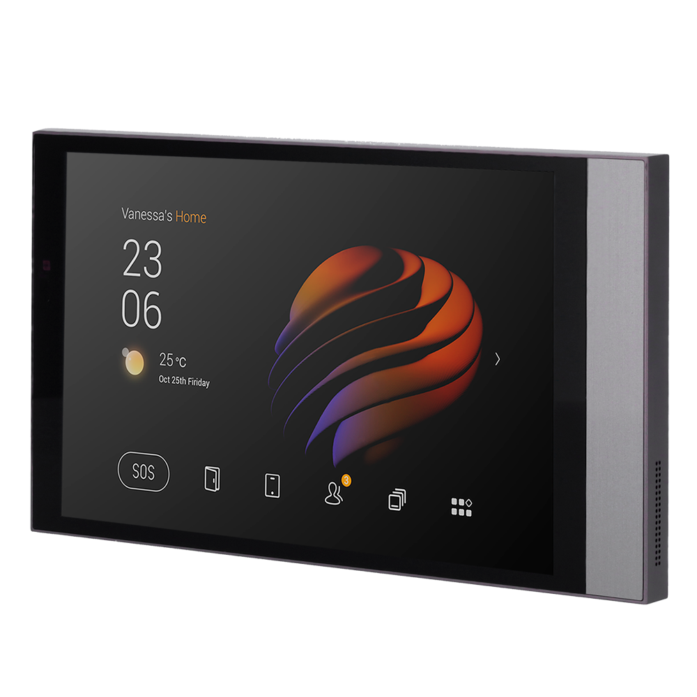 Monitor Android 10.0 per domotica - Schermo TFT da 8" | Applicazioni di terze parti - Audio bidirezionale | Monitor del videocitofono - TCP/IP, WiFi, Bluetooth, ZigBee, SIP - Sensori ambientali 2 relè - Connessione Cloud