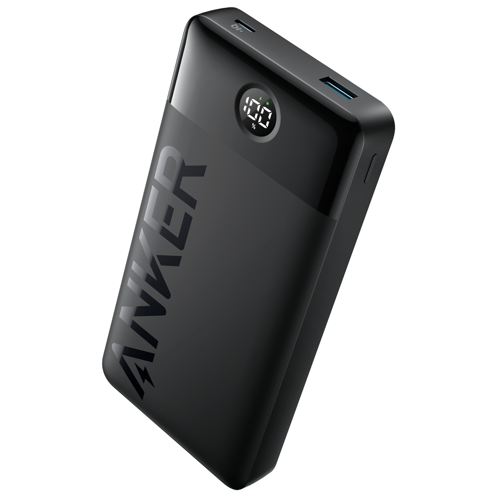 Anker Power Bank - Capacidad 20000mAh - Entrada USB-C - Salidas USB-C, USB-A - Carga 2 dispositivos a la vez - Pantalla digital | Color negro