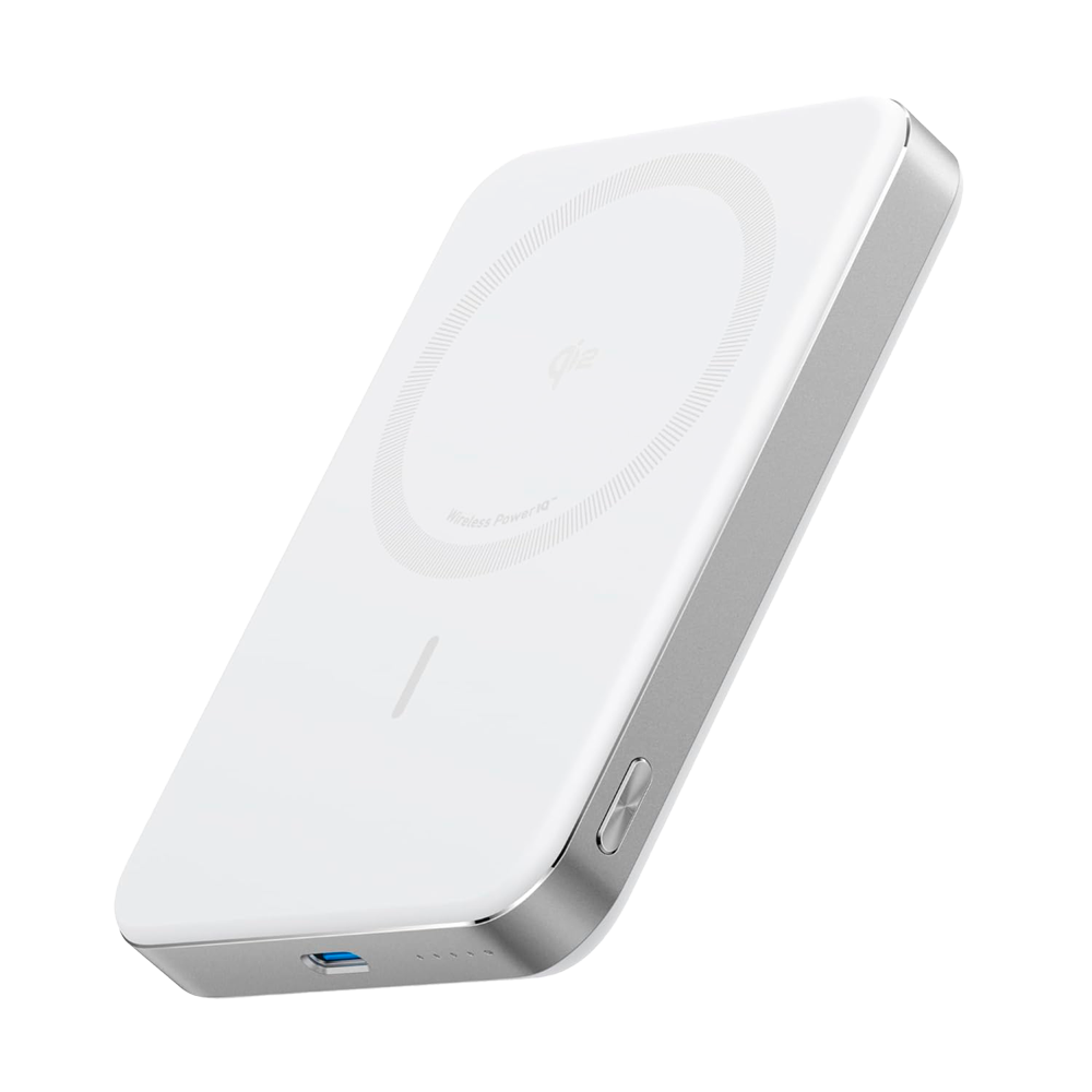 Anker Power bank MagGo - Capacidad 10000mAh - Entrada 1x USB-C - Salidas USB-C e inalámbrica - Carga 2 dispositivos a la vez - Color blanco | Carga rápida 15W