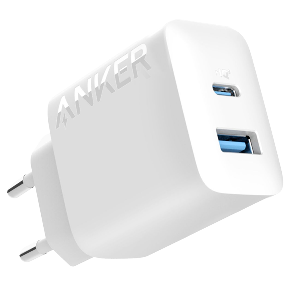 Anker - Cargador USB - Potencia 20W - Carga rápida - Salida USB-C y USB-A - Color blanco