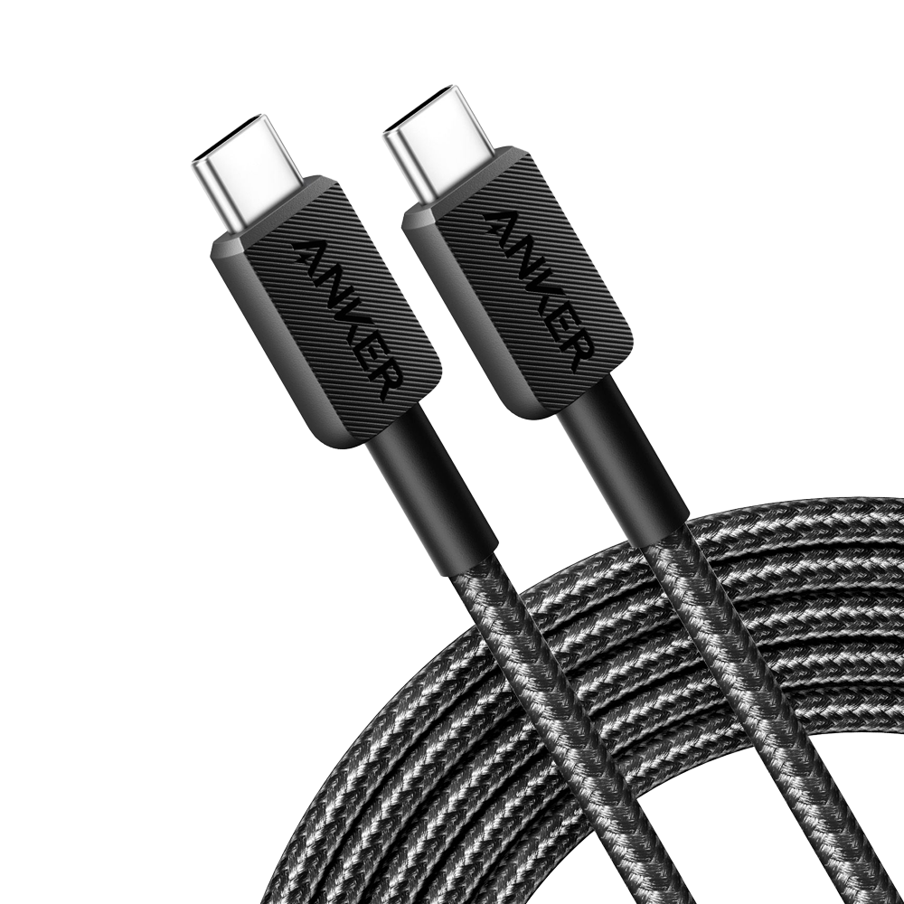 Anker - Cavo USB2.0  - Da USB-C a USB-C - Cavo in nylon intrecciato - Lunghezza 3m - Ricarica rapida fino a 60W | Colore nero