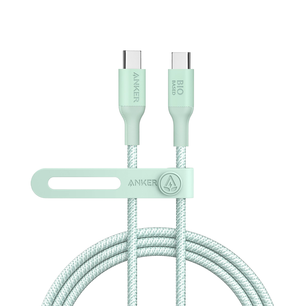 Anker - Cable USB2.0  - USB-C a USB-C - Cable de Bio-Nylon trenzado - Longitud 1.8m - Color verde
